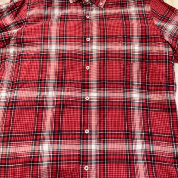 Toscano Red Plaid Shirt Designed by Patrick Assaraf - Picture 3 of 7